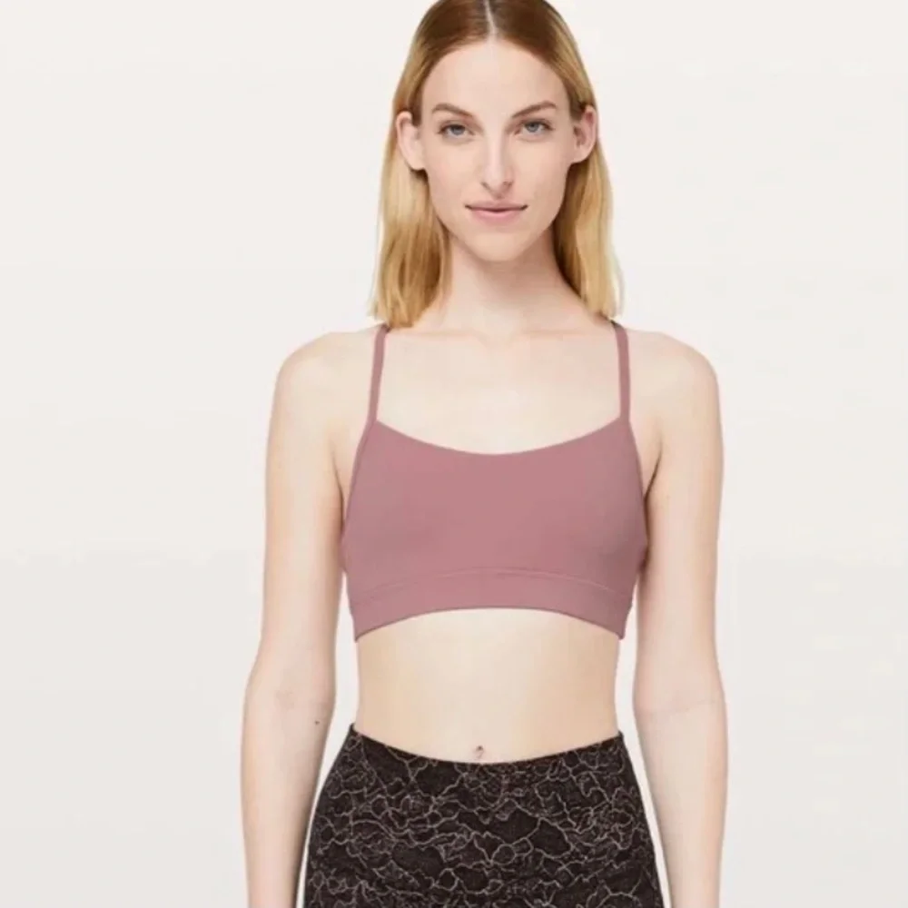 Lululemon Flow Y Bra Nulu Material With Racerback Mauve Pink Size 4 - Picture 9 of 9